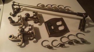 Vintage American Tack Hardware Bathroom Brass Set Accessories