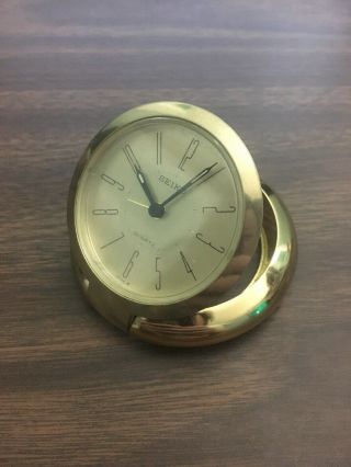 Vintage Seiko Travel Alarm Clock Gold Qqq155g
