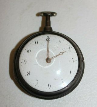 Antique John Grover Dublin Sterling Silver Paired Case Pocket Watch Ca 1806