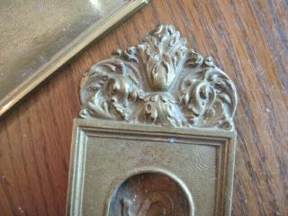 Antique Y&T Victorian Eastlake Brass Letter Mail Door Slot 2 Pc. 3