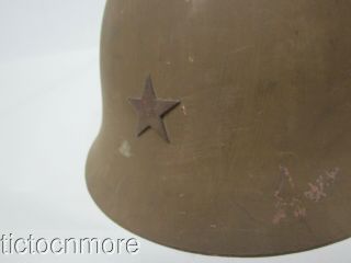 JAPAN WWII JAPANESE TYPE 91 COMBAT HELMET W/ LINER,  CLOTHE CHINSTRAPS 11