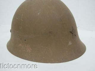 JAPAN WWII JAPANESE TYPE 91 COMBAT HELMET W/ LINER,  CLOTHE CHINSTRAPS 12
