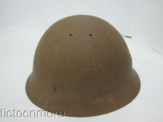 JAPAN WWII JAPANESE TYPE 91 COMBAT HELMET W/ LINER,  CLOTHE CHINSTRAPS 6