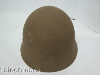 JAPAN WWII JAPANESE TYPE 91 COMBAT HELMET W/ LINER,  CLOTHE CHINSTRAPS 7