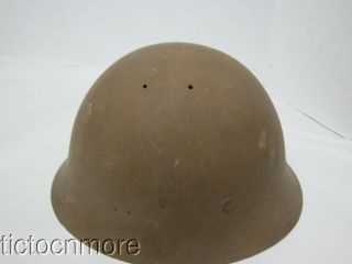 JAPAN WWII JAPANESE TYPE 91 COMBAT HELMET W/ LINER,  CLOTHE CHINSTRAPS 9
