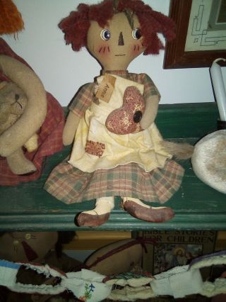 Primitive Folk Art Small Raggedy Ann Doll