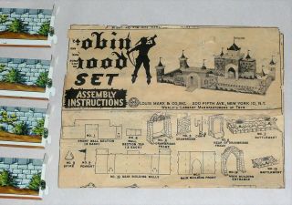 VINTAGE 1950 ' S MARX ROBIN HOOD & CASTLE PLAYSET W/BOX 6