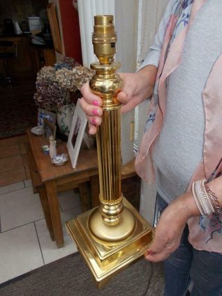 Vintage Brass Corinthian Column Lamp Base Well