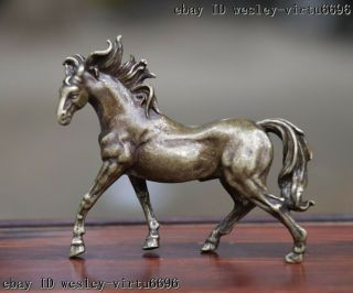 Copper Bronze Feng Shui Wealth Animal Success Horse Lucky Steed Figurine T057 2