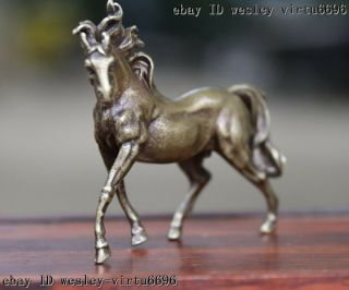 Copper Bronze Feng Shui Wealth Animal Success Horse Lucky Steed Figurine T057 4