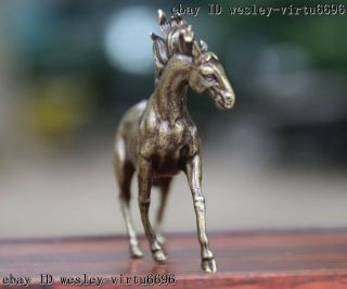 Copper Bronze Feng Shui Wealth Animal Success Horse Lucky Steed Figurine T057 5