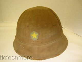 Japan Wwii Japanese Army Enlisted Tropical Pith Sun Helmet W/ Kanji Tag