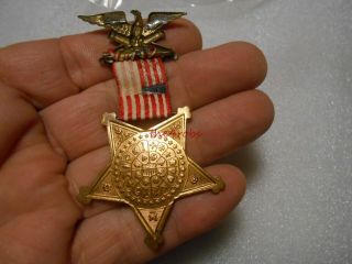 Vintage Civil War GAR Grand Army Veteran Medal Numbered 4