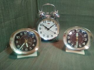 Vintage Westclox Big Ben Portable Alarm Clock Glow In The Dark Hands & A Spartus
