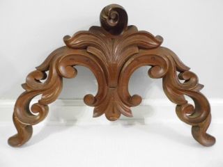 Vintage Carved Wood Pediment Topper 19 1/2 " Wood Salvage Wall Hanging