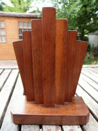 LOVELY VINTAGE ART DECO WOODEN BOOKENDS. 6