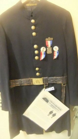 Civil War G.  A.  R.  Henderson Ames Coat 11th Rhode Island Infantry Complete Belt