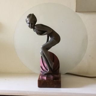 Art Deco Style Lady Figure Table Lamp