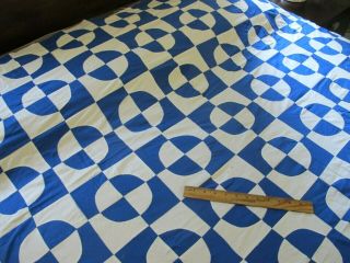 Vintage 2 - Tone BLUE & WHITE Cotton Hand Pieced ROB PETER TO PAY PAUL Quilt TOP 8