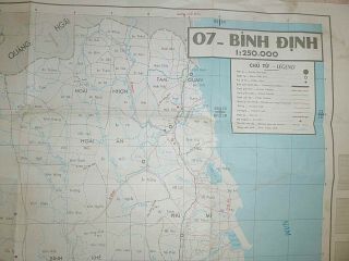 BINH DINH - MAP - 1970 CENSUS - Qui Nhon - Phu Cat - An Khe - South - Vietnam War 3