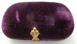 1877 Fabulous Antique Purple Velvet Perfume Case W/ Bottle Label