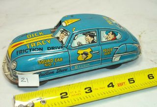 Marx Dick Tracy Small Light Blue Squad Car (21)