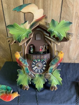 Vintage Musical E.  Schmeckenbecher Cuckoo Clock Made In Germany Parts