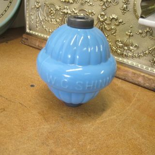 Blue W.  C.  Shinn Glass Lightning Rod Ball