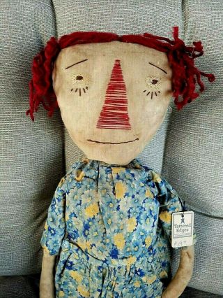 OOAK Artist Made Primitive Cloth Rag Doll LARGE RAGGEDY ANNIE by AMI JONES 2
