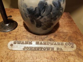 Rare Antique Vintage Swank Hardware Co Johnstown Pa Metal Door Plate Sign Aafa
