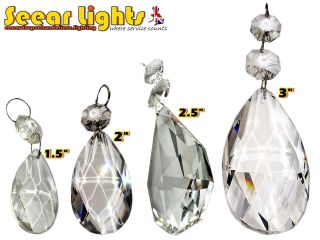 4 Styles Chandelier Prism Droplets Cut Glass Oval Drops Crystals Antique Quality