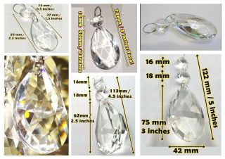 4 STYLES CHANDELIER PRISM DROPLETS CUT GLASS OVAL DROPS CRYSTALS ANTIQUE QUALITY 2