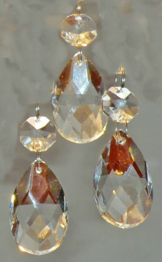 4 STYLES CHANDELIER PRISM DROPLETS CUT GLASS OVAL DROPS CRYSTALS ANTIQUE QUALITY 3