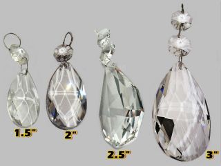 4 STYLES CHANDELIER PRISM DROPLETS CUT GLASS OVAL DROPS CRYSTALS ANTIQUE QUALITY 4