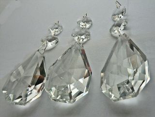 4 STYLES CHANDELIER PRISM DROPLETS CUT GLASS OVAL DROPS CRYSTALS ANTIQUE QUALITY 5