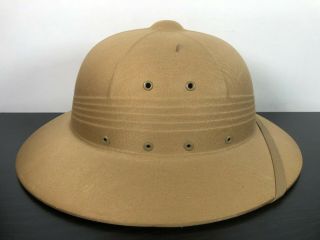 Vietnam Era Us Army Military Sun Rigid Tropical Pith Helmet Sun Hat Dsa - 100