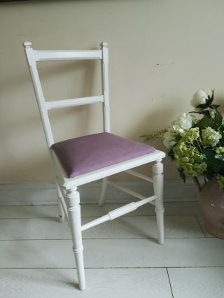 Antique White Bedroom Chair Lilac Padded Seat