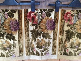 Antique French Cut Velvet Panel - 29” Wide And 12.  5” Deep - Floral