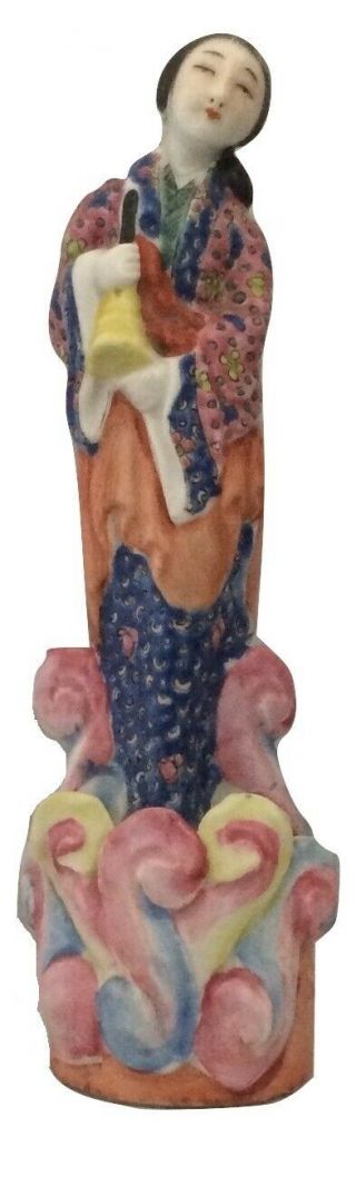 Antique Chinese Export Hand - Painted Porcelain Famille Rose Woman Figurine