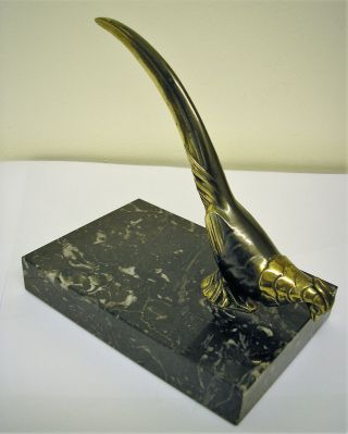 FRENCH ART DECO SPELTER/MARBLE PHEASANT BOOKENDS 3