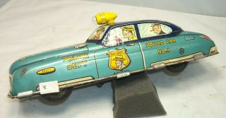 Marx Dick Tracy squad car no.  1,  tin winup 11 in.  blue version (8) 2