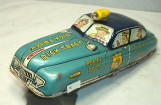 Marx Dick Tracy squad car no.  1,  tin winup 11 in.  blue version (8) 4