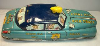 Marx Dick Tracy squad car no.  1,  tin winup 11 in.  blue version (8) 7