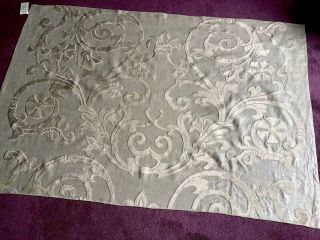 English Homes Silver Woven Linen Velvet Applique Fabric 148 X 103 Cm
