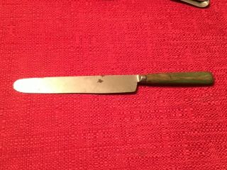 Antique Dining Knife & 2 Tine Fork Wood Handle No Mark Early to Mid 1800 ' s 7