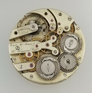 RARE ANTIQUE JUMP SECONDS DUAL TRAIN POCKET WATCH CHRONOGRAPH MOVEMENT PARTS 3