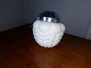 Vintage Glass Holophane Lampshade With Chrome Gallery