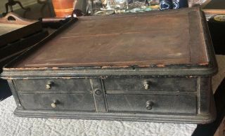Antique Dentists Table Top Early 5 Drawers 13 - 1/2” X 13 - 1/2”