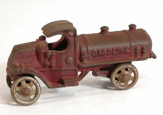 1920s Cast Iron Mack C - Cab Gasoline Tanker Truck Toy A C Williams Paint