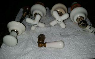 Vintage Bath Tub Faucets Hot & Cold Porcelain Brass Hot Cold And More